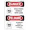 Signmission Safety Sign, OSHA Danger, 5" Height, Highly Toxic Handle With Care, Bilingual Spanish OS-DS-D-35-VS-2028 - alternate 1
